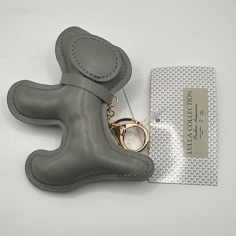 Gray Dog-Shaped Key Holder / Bag Charm - Picture 2 of 2